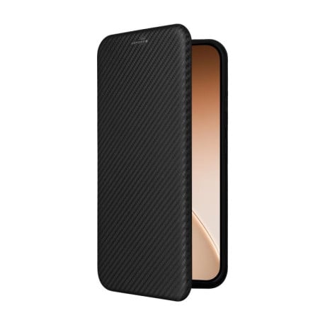 Чохол-книжка Carbon Fiber Texture для OPPO Reno15 F 5G — чорний