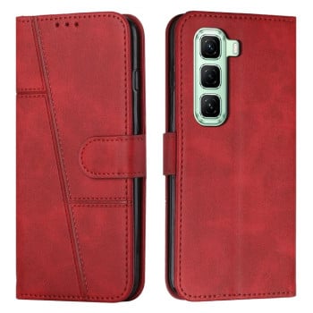 Чохол-книжка з рядком та фактурою Calf з магнітним хлястиком на Infinix Hot 60 Pro+ 4G - червоний