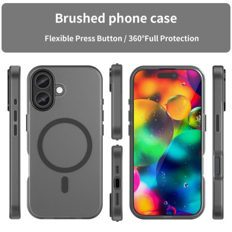 Протиударний чохол MagSafe Frosted Translucent TPU+PC для iPhone 17 - чорний