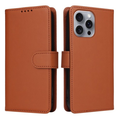 Чехол-книжка BETOPNICE BN-005 2 in 1 Detachable Imitate Genuine Leather для iPhone 16 Pro Max - коричневый