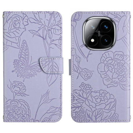 Чохол-книжка Embossed Butterfly для Xiaomi  Redmi Note 14 Pro 4G - фіолетовий