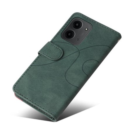 Чохол-книжка Dual-color Splicing Flip Leather на Xiaomi Redmi 15C 4G EU / 15C 5G 173.1mm - зелений