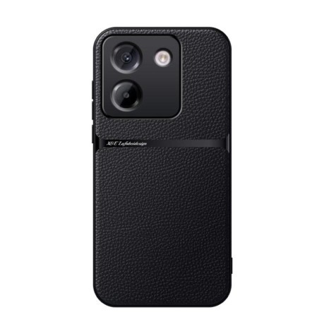Протиударний чохол Litchi Leather Magnetic Full Coverage Shockproof для Xiaomi Poco M7 Pro 5G - чорний