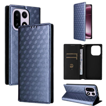 Чехол-книжка Cubic Grid Calf Texture на OnePlus 15 — синий