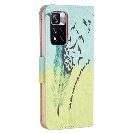 Чохол-книжка Colored Drawing Pattern для Xiaomi Redmi Note 11 Pro/ Note 12 Pro 4G - Feather