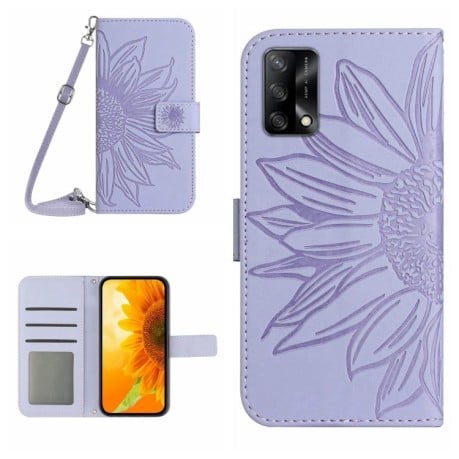 Чохол-книжка Skin Feel Sun Flower для OPPO A74 4G - фіолетовий