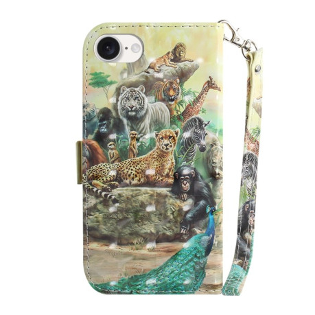 Чехол-книжка 3D Painting для iPhone 16e - Zoo
