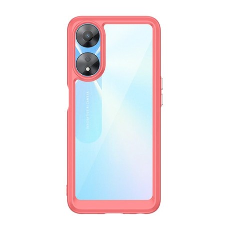 Протиударний чохол Colorful Acrylic Series із кольоровою силіконовою боковиною на OPPO A58 - червоний