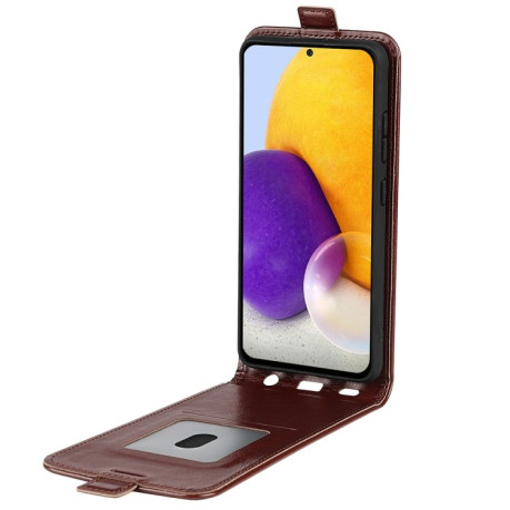 Кожаный Флип Чехол Business Style на Samsung Galaxy A73 5G - коричневый