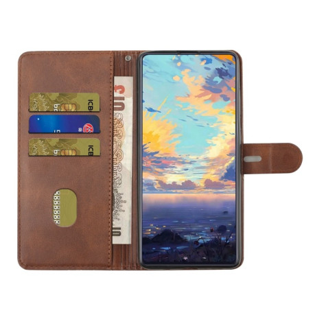 Чохол-книжка Stitching Style 2-Color Samsung Galaxy S21 FE - коричневий