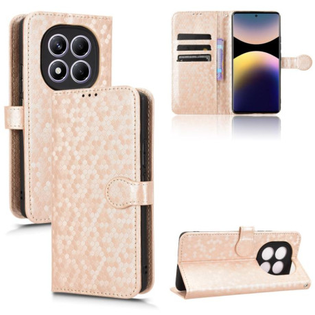 Чехол-книжка Honeycomb Dot для Xiaomi Redmi Note 14 Pro 4G - золотой