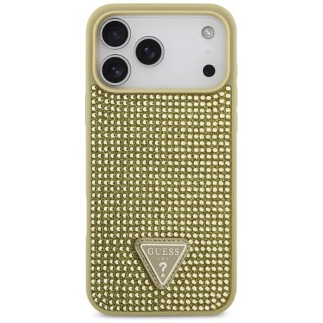 Оригинальный чехол Guess Rhinestone Triangle Logo на iPhone 17 Pro Max - Gold