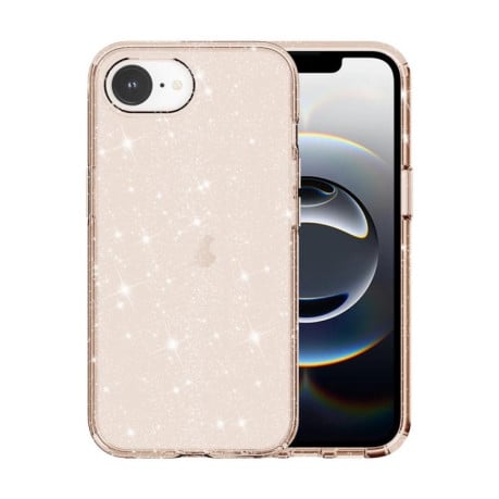 Противоударный чехол Terminator Style Glitter для iPhone 16e - золотой