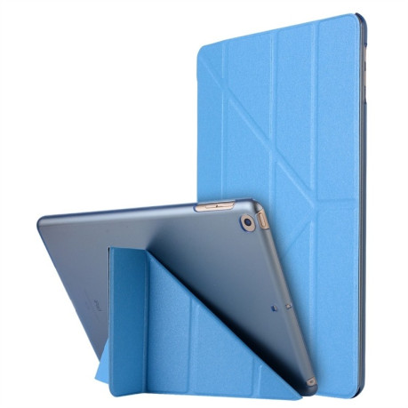 Чохол-книжка Silk Texture Horizontal Deformation для iPad 9/8/7 10.2 (2019/2020/2021) - блакитний
