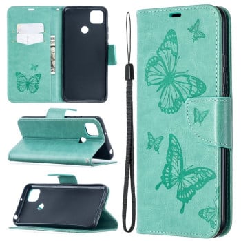 Чохол-книжка Butterflies Pattern на Xiaomi Redmi 10A/9C - зелений