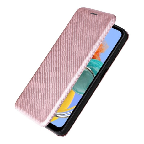 Чохол-книжка Carbon Fiber Texture для Samsung Galaxy M14 5G - рожевий