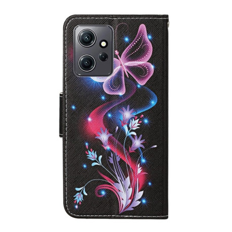 Чехол-книжка Colored Drawing Pattern для Xiaomi Redmi Note 12 4G - Fluorescent Butterfly