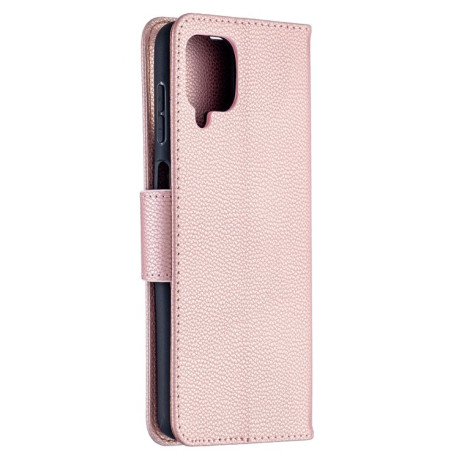 Чохол-книжка Litchi Texture Pure Color Samsung Galaxy A12/M12 - рожеве золото