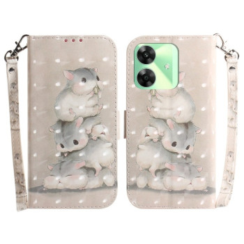 Чехол-книжка 3D Colored Horizontal Flip Leather для Realme C61/C63/Note 60/Note 60x - Squirrels
