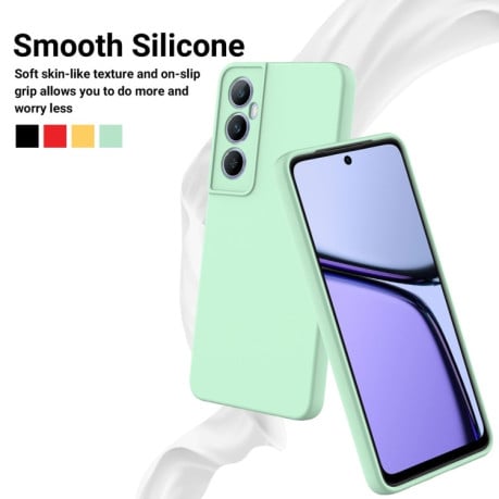 Силиконовый чехол Solid Color Liquid Silicone на Realme C65 4G - зеленый