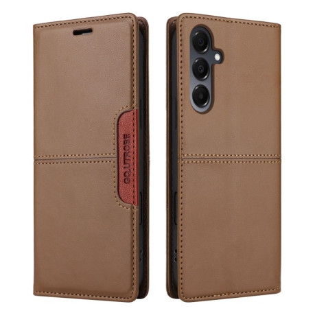 Чехол-книжка GQUTROBE G01 RFID Anti-theft Leather для Samsung Galaxy A16 - коричневый