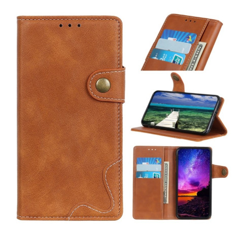 Кожаный чехол-книжка S-Type Stitching Calfдля Samsung Galaxy M33 5G - коричневый
