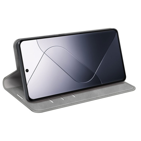 Чехол-книжка Retro Skin Feel Business Magnetic на Xiaomi 14 - серый