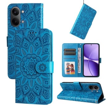 Чехол-книжка Embossed Sunflower на Xiaomi Redmi Turbo 5 Max 5G / Poco X8 Pro Max 5G — синий