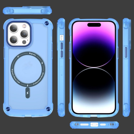 Протиударний чохол Skin Feel MagSafe Magnetic для iPhone 15 Pro Max - синій