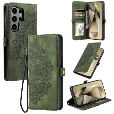 Чохол-книжка Totem Embossed Magnetic Leather  для Samsung Galaxy S25 Ultra 5G - зелений