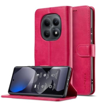 Чехол книжка LCIMEEKE Calf Texture на Xiaomi Redmi Note 15 Pro 4G Global 163.2mm — красный