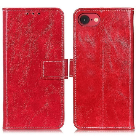 Чехол-книжка Magnetic Retro Crazy Horse Texture на iPhone 16e - красный