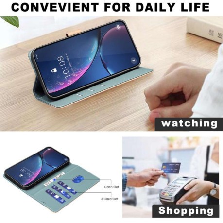 Чохол-книжка Color Matching RFID Anti-theft Leather для Samsung Galaxy M16 5G / F16 5G - зелений
