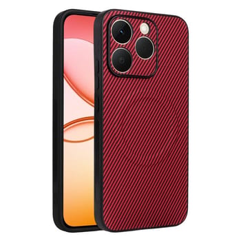 Чохол Escase із веган-шкіри з карбоновою текстурою на Realme 15T 5G — червоний