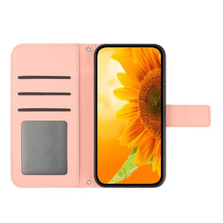 Чехол-книжка Skin Feel Sun Flower для Motorola Edge 60 5G - розовый