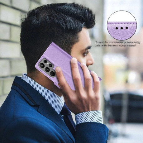Чохол-книжка RFID Anti-theft Leather  для Samsung Galaxy S25 Ultra 5G - фіолетовий