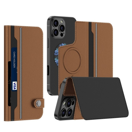 Чехол-книжка GKK Detachable Flip Leather MagSafe для iPhone 16 Pro Max - коричневый