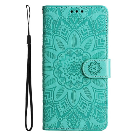 Чехол-книжка Embossed Sunflower для  iPhone 14 Pro Max - зеленый