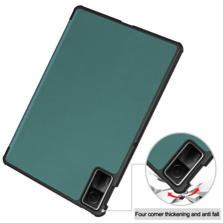 Чехол-книжка Solid Color Custer для Xiaomi Redmi Pad SE - зеленый