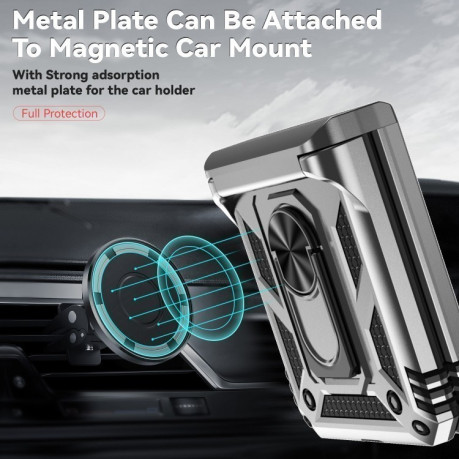 Протиударний чохол Sliding Camshield для Motorola razr 50 - сріблястий.