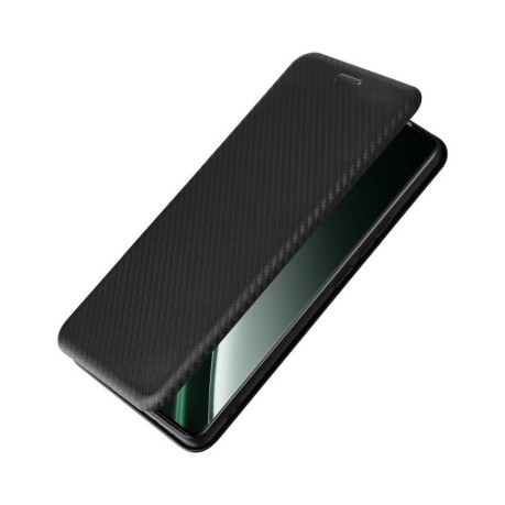 Чехол-книжка Carbon Fiber Texture на Realme GT 6 / GT 6T - черный