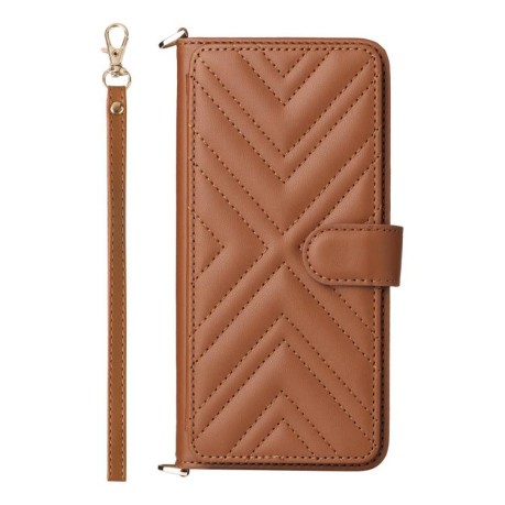 Чехол-книжка Multifunctional 6-Card Slots Leather на Realme GT 7 Pro - коричневий