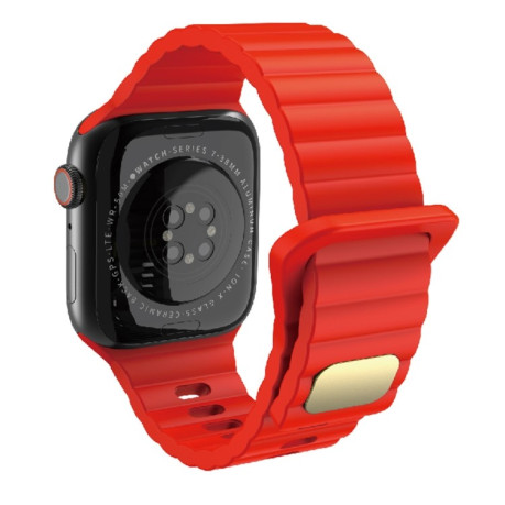 Pемешок Breathable Skin-friendly для Apple Watch Ultra 49mm / Series 8/7 45mm / 44mm / 42mm - красный
