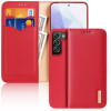 Кожаный чехол-книжка DUX DUCIS Hivo Series на Samsung Galaxy S22 Plus 5G - красный