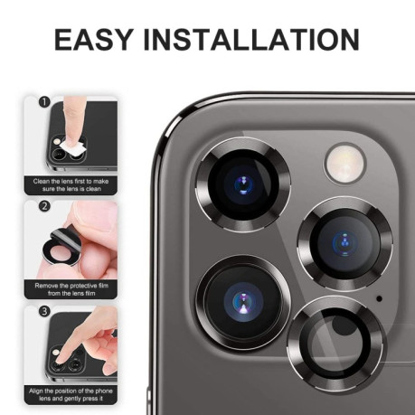 Защитное стекло на камеру ENKAY 9H Aluminium для iPhone 15 Pro / 15 Pro Max - разноцветное
