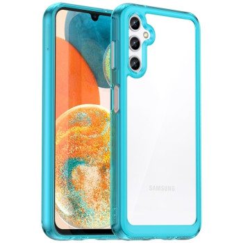 Противоударный чехол  Colorful Acrylic Series с цветной силиконовой боковиной на Samsung Galaxy A14 5G - синий
