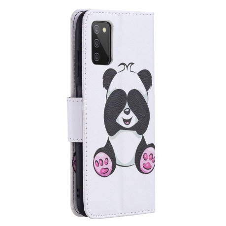 Чохол-гаманець Colored Drawing Pattern для Samsung Galaxy A03s - Panda