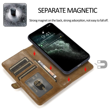 Чехол-книжка Strong Magnetic Detachable для iPhone 14/13 - коричневый