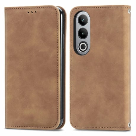 Чохол-книжка Retro Skin Feel Business Magnetic на OnePlus Nord CE4 - коричневий