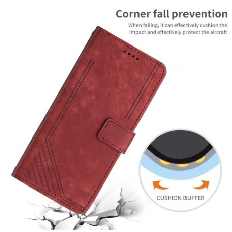 Чехол-книжка Skin Feel Stripe Pattern для Infinix Smart 8 - красный